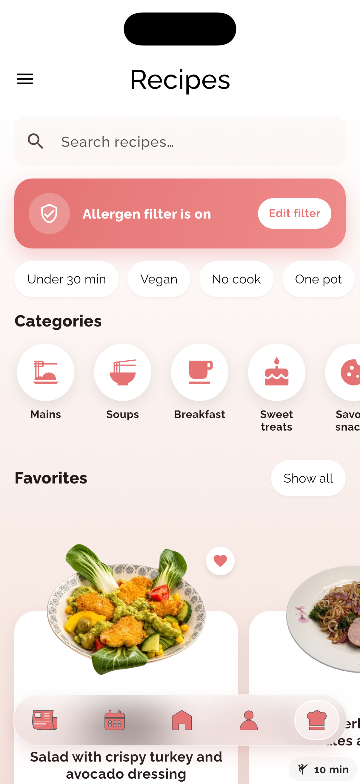 Recipes filtered by allergens in the Baby Without Allergies app